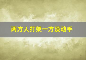 两方人打架一方没动手