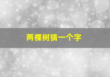 两棵树猜一个字