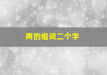 两的组词二个字