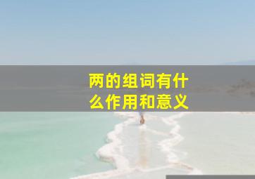 两的组词有什么作用和意义