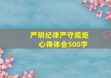 严明纪律严守规矩心得体会500字