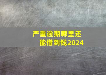 严重逾期哪里还能借到钱2024