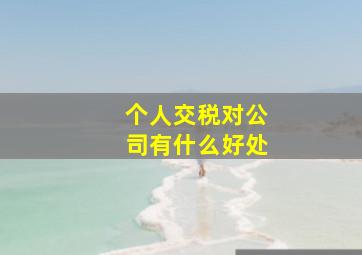 个人交税对公司有什么好处