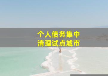 个人债务集中清理试点城市