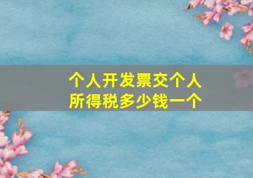 个人开发票交个人所得税多少钱一个