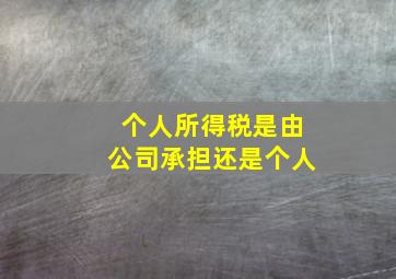 个人所得税是由公司承担还是个人