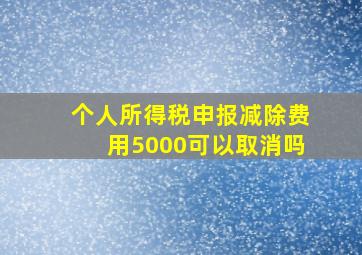 个人所得税申报减除费用5000可以取消吗