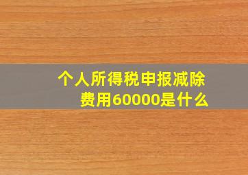 个人所得税申报减除费用60000是什么