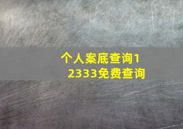 个人案底查询12333免费查询