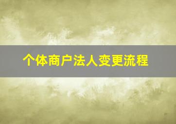 个体商户法人变更流程