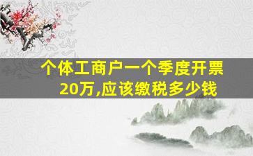 个体工商户一个季度开票20万,应该缴税多少钱