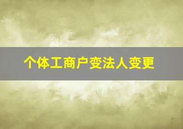 个体工商户变法人变更