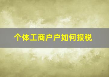 个体工商户户如何报税