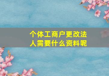 个体工商户更改法人需要什么资料呢