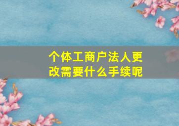 个体工商户法人更改需要什么手续呢