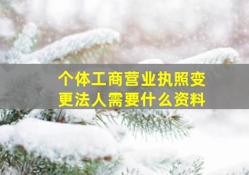 个体工商营业执照变更法人需要什么资料