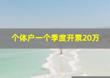 个体户一个季度开票20万