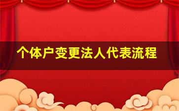 个体户变更法人代表流程