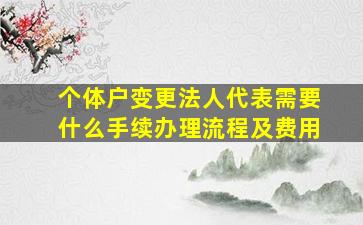 个体户变更法人代表需要什么手续办理流程及费用