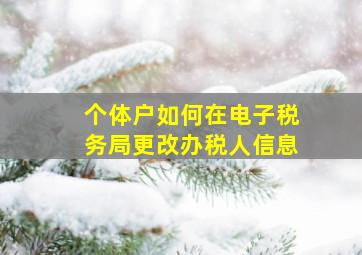 个体户如何在电子税务局更改办税人信息