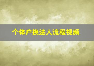 个体户换法人流程视频