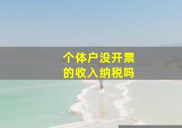 个体户没开票的收入纳税吗