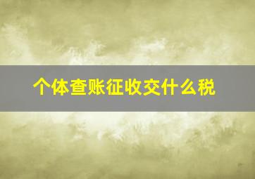 个体查账征收交什么税