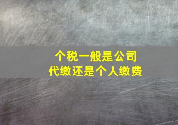 个税一般是公司代缴还是个人缴费