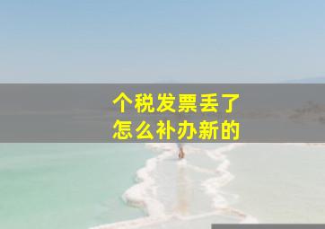 个税发票丢了怎么补办新的