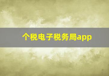 个税电子税务局app