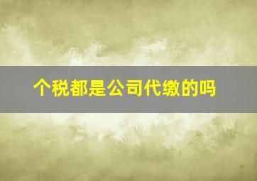 个税都是公司代缴的吗