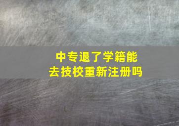 中专退了学籍能去技校重新注册吗