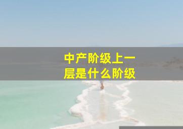 中产阶级上一层是什么阶级