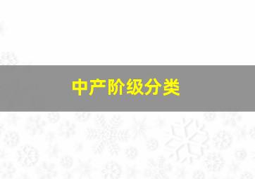 中产阶级分类