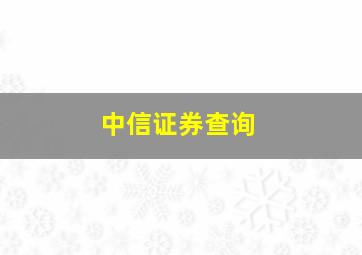 中信证券查询