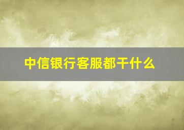 中信银行客服都干什么