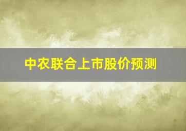 中农联合上市股价预测