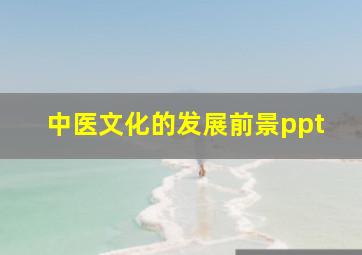 中医文化的发展前景ppt