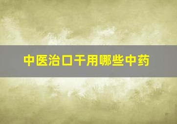 中医治口干用哪些中药