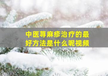 中医荨麻疹治疗的最好方法是什么呢视频