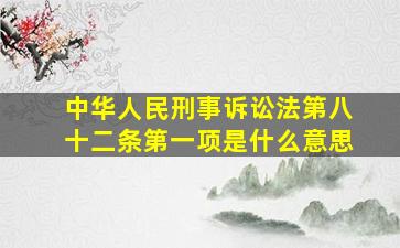 中华人民刑事诉讼法第八十二条第一项是什么意思