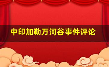 中印加勒万河谷事件评论