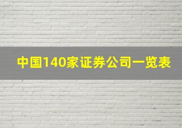 中国140家证券公司一览表