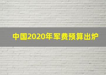 中国2020年军费预算出炉