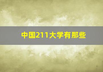 中国211大学有那些