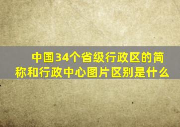 中国34个省级行政区的简称和行政中心图片区别是什么