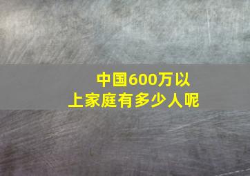 中国600万以上家庭有多少人呢