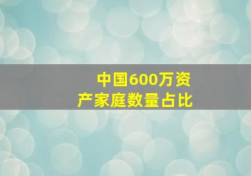 中国600万资产家庭数量占比