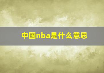 中国nba是什么意思