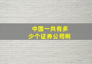 中国一共有多少个证券公司啊